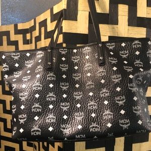 MCM Medium Anya Coated Canvas Shopper